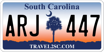 SC license plate ARJ447
