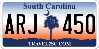 SC license plate ARJ450