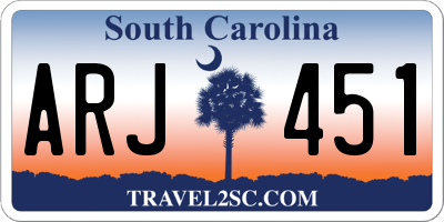 SC license plate ARJ451