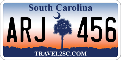 SC license plate ARJ456
