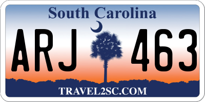 SC license plate ARJ463