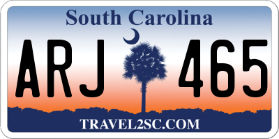 SC license plate ARJ465