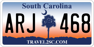 SC license plate ARJ468