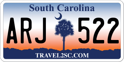 SC license plate ARJ522