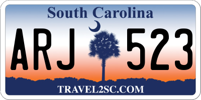 SC license plate ARJ523