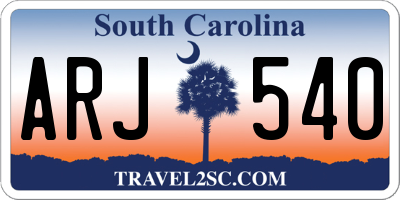 SC license plate ARJ540