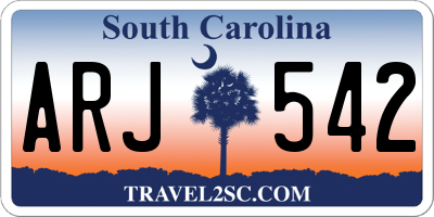 SC license plate ARJ542