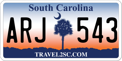 SC license plate ARJ543