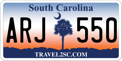 SC license plate ARJ550