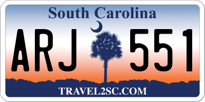 SC license plate ARJ551