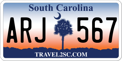 SC license plate ARJ567