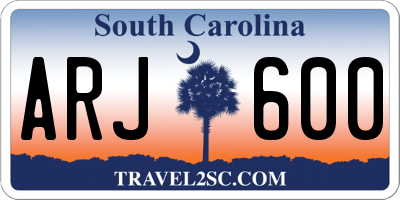 SC license plate ARJ600