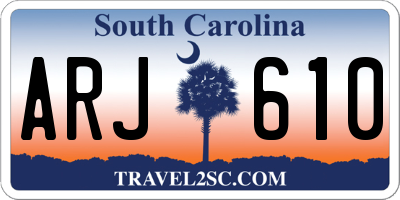 SC license plate ARJ610