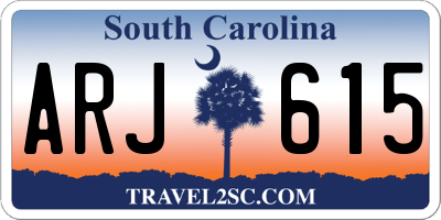 SC license plate ARJ615
