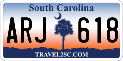 SC license plate ARJ618