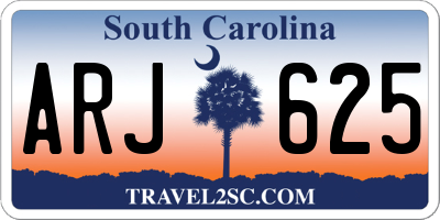 SC license plate ARJ625