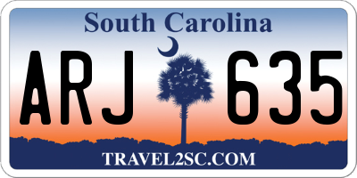 SC license plate ARJ635