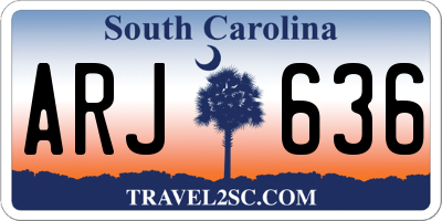 SC license plate ARJ636