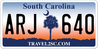 SC license plate ARJ640