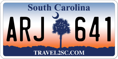 SC license plate ARJ641
