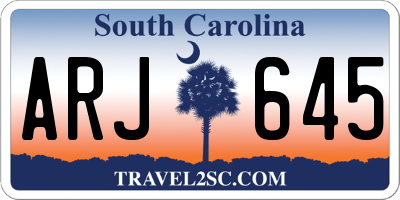 SC license plate ARJ645