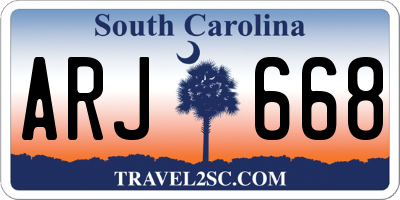SC license plate ARJ668