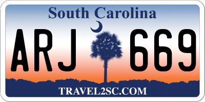 SC license plate ARJ669