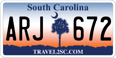 SC license plate ARJ672