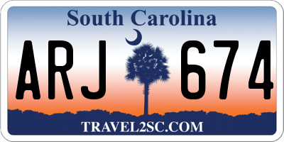 SC license plate ARJ674