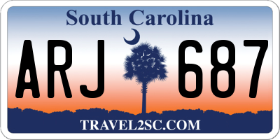 SC license plate ARJ687