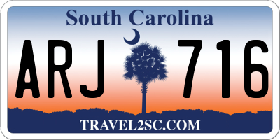 SC license plate ARJ716