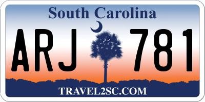 SC license plate ARJ781