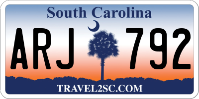 SC license plate ARJ792