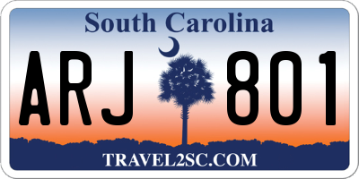 SC license plate ARJ801