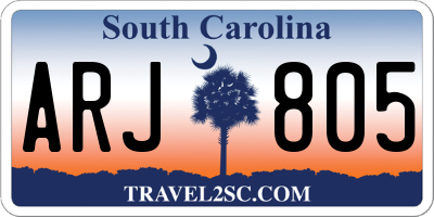 SC license plate ARJ805