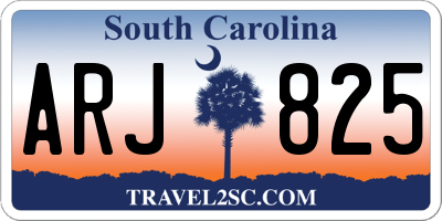 SC license plate ARJ825