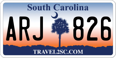 SC license plate ARJ826