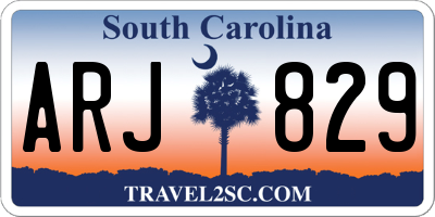 SC license plate ARJ829