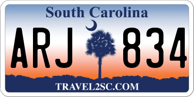 SC license plate ARJ834
