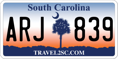 SC license plate ARJ839