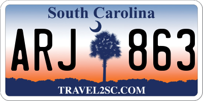 SC license plate ARJ863