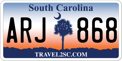 SC license plate ARJ868