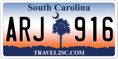 SC license plate ARJ916