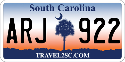 SC license plate ARJ922