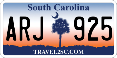 SC license plate ARJ925