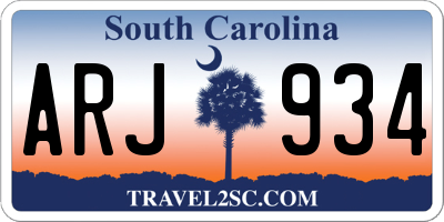 SC license plate ARJ934