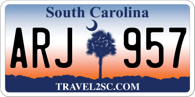 SC license plate ARJ957