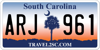 SC license plate ARJ961