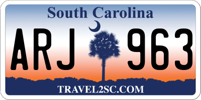 SC license plate ARJ963