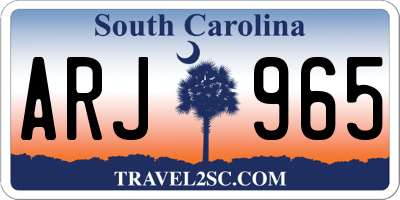 SC license plate ARJ965